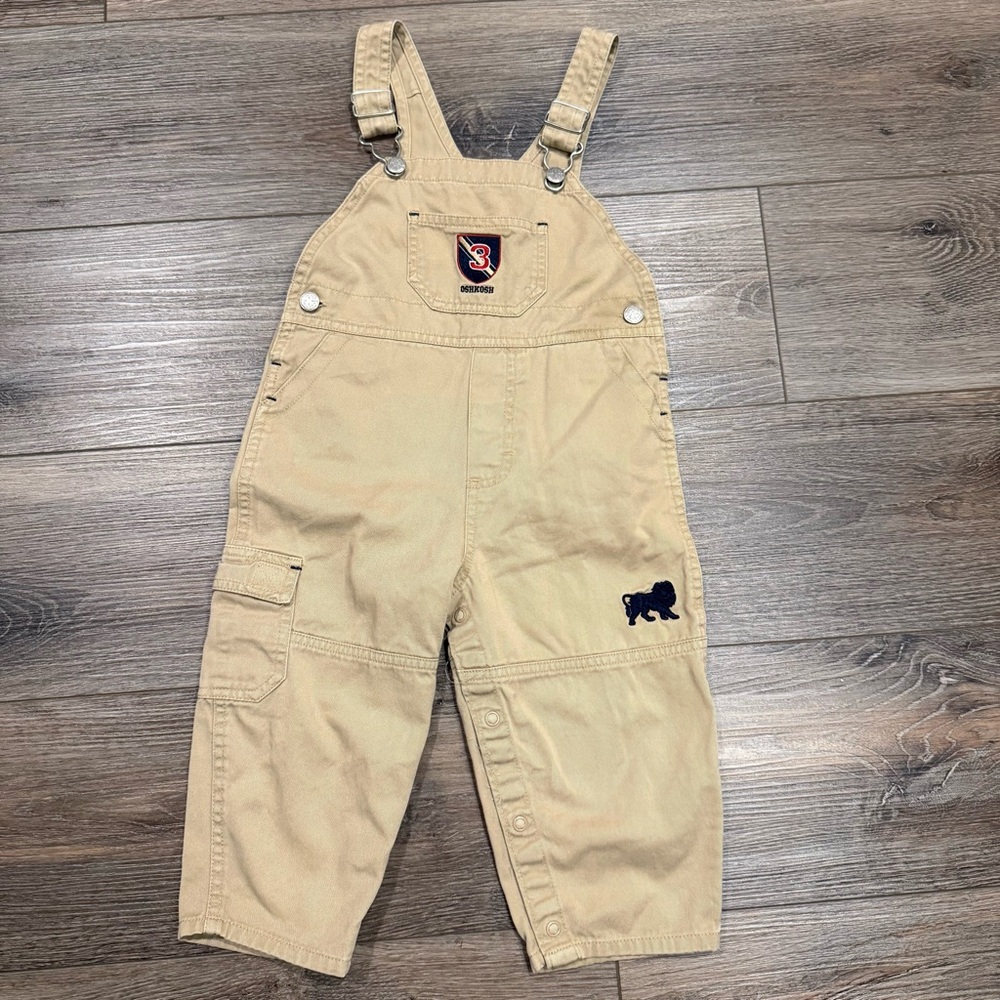 OshKosh B'gosh Khaki Canvas Kids Overalls-Vintage